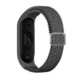 Xiaomi Mi Band 5 Uyumlu KRD-49 Örgü Zore Kordon-Gri