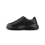 Erkek Sneaker - Siyah, Hakiki Deri