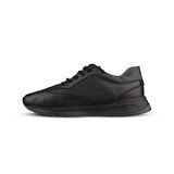 Erkek Klasik Sneaker - Siyah, Hakiki Deri