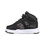 Büyük Erkek Çocuk Sneaker Bot - Siyah-Beyaz, Bilek Boy