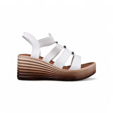 Kadın Günlük Sandalet - Beyaz, Deri