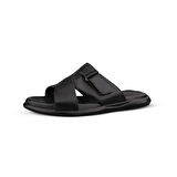 Erkek Günlük Terlik - Siyah, Deri