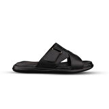 Erkek Günlük Terlik - Siyah, Deri