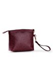 Kadın Basic Clutch Çanta Monogram Desenli Logolu Bordo Siyah (4010B) 214009