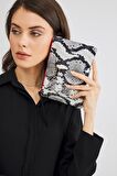 Kadın Basic Clutch Çanta Zebra Desenli Siyah Beyaz (4031-Z) 214030