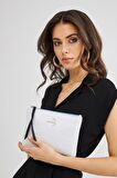 Kadın Basic Clutch Çanta Kroko Timsah Desen Beyaz (4031-BB) 214030