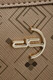 Kadın Basic Clutch Çanta Monogram Desen Altın Siyah (4034A) 214031