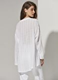 White by Nature Hakim Yaka Düz Beyaz Kadın Bluz WBN3286-S/M