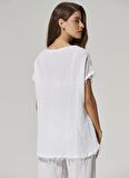 White by Nature Geniş Yaka Düz Beyaz Kadın Bluz WBN3295-S