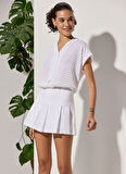 White by Nature Normal Bel Normal Beyaz Kadın Şort 332748