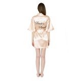 Saten Brides Squad Nakışlı Rose Sabahlık