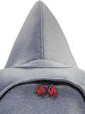 Morikukko Grey Basic Red Çıkabilir Kapüşonlu Sırt Çantası