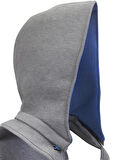 Morikukko Grey Basic Blue Kids Çıkabilir Kapüşonlu Sırt Çantası