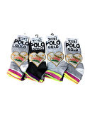 12 Li Paket XGRİ POLO Kadın Patik Çorap 3 Lü Patik 35-40 No