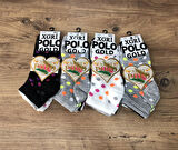 12 Li Paket XGRİ POLO Kadın Patik Çorap 3 Lü Patik 35-40 No