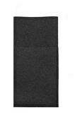 Garson Katlama Cepli Siyah Kumaş Doku Airlaid Peçete 33x40 cm 12Adet