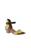 Bueno Shoes Sarı Deri Kadın Topuklu Sandalet 01wj1802