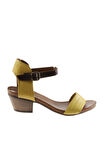Bueno Shoes Sarı Deri Kadın Topuklu Sandalet 01wj1802