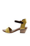Bueno Shoes Sarı Deri Kadın Topuklu Sandalet 01wj1802