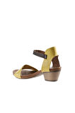 Bueno Shoes Sarı Deri Kadın Topuklu Sandalet 01wj1802