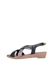 Bueno Shoes Siyah Deri Kadın Topuklu Sandalet 01wl1505