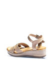 Bueno Shoes Gül Kurusu Deri Kadın Dolgu Topuklu Sandalet 01wl3303