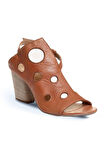 Bueno Shoes Taba Deri Kadın Topuklu Sandalet 01wl3704