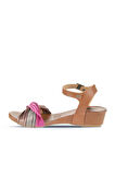 Bueno Shoes Multi Ms1 Deri Kadın Dolgu Topuklu Sandalet 01wl6800