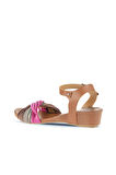 Bueno Shoes Multi Ms1 Deri Kadın Dolgu Topuklu Sandalet 01wl6800