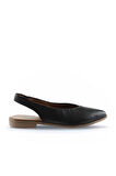 Bueno Shoes Siyah Deri Kadın Düz Sandalet 01wn0102