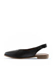 Bueno Shoes Siyah Deri Kadın Düz Sandalet 01wn0102