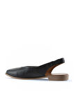 Bueno Shoes Siyah Deri Kadın Düz Sandalet 01wn0102