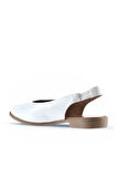 Bueno Shoes Beyaz Deri Kadın Düz Sandalet 01wn0102