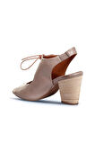 Bueno Shoes Gri Deri Kadın Topuklu Sandalet 01wn0100
