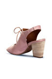 Bueno Shoes Gül Kurusu Deri Kadın Topuklu Sandalet 01wn0100