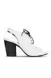 Bueno Shoes Beyaz Deri Kadın Topuklu Sandalet 01wn0100