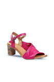 Bueno Shoes Fuşya Deri Kadın Topuklu Sandalet 01wn1519
