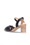 Bueno Shoes Lacivert Deri Kadın Topuklu Sandalet 01wn1520
