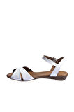 Bueno Shoes Beyaz Deri Kadın Sandalet 01wn3808