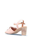Bueno Shoes Pudra Deri Kadın Topuklu Sandalet 01wn4000