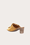 Bueno Shoes Sarı Deri Kadın Topuklu Terlik 01wn4001