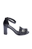 Bueno Shoes Siyah Deri Kadın Topuklu Sandalet 01wn4300