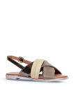 Bueno Shoes Haki Multi Deri Kadın Düz Sandalet 01wn5010