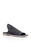 Bueno Shoes Siyah Deri Kadın Düz Terlik 01wn5019