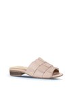 Bueno Shoes Gri Deri Kadın Topuklu Terlik 01wn5101