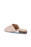 Bueno Shoes Gri Deri Kadın Topuklu Terlik 01wn5101