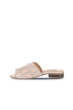 Bueno Shoes Gri Deri Kadın Topuklu Terlik 01wn5101