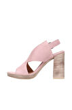Bueno Shoes Gül Kurusu Deri Kadın Topuklu Sandalet 01wn6403