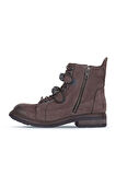 Bueno Shoes Kahverengi Nubuk Kadın Düz Bot 01wm1700