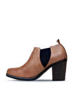 Bueno Shoes Vizon Deri Kadın Topuklu Bot 01wp1506